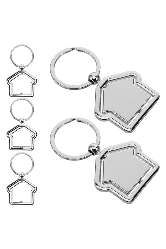 5pcs Metal House Keychain Rotatable House Shaped Keyring for New Homeowners Cute Keychain for Handbag Backpack Wallet