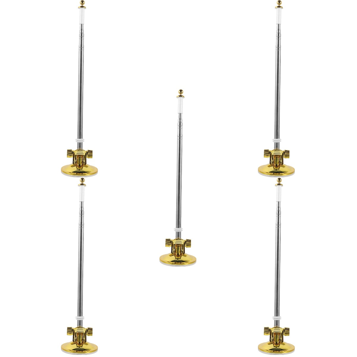 Masteelf 5pcs Outdoor Flag Pole Stand Durable Suction Cup Flagpole Stand Display Car Flag Mount Tool