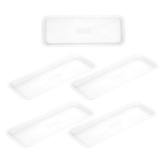 Masteelf 5pcs Plant Drip Trays Set, Shallow Rectangular Planter Water Trays, Flowerpot Saucers for Indoor Outdoor Plants