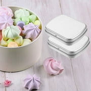 HEATSHAKING 5Pcs Portable Metal Tin Boxes with Lid Plated Silver Small Storage for Painting Supplies Beads