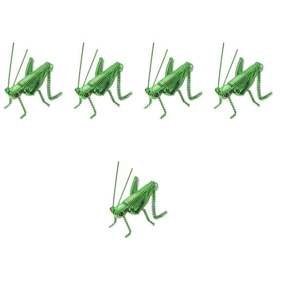 Masteelf 5pcs Simulation Grasshopper Model Simulation Grasshopper Plaything Ornament