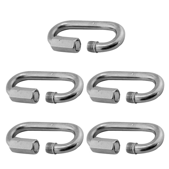 Masteelf 5-Pack Heavy Duty Stainless Steel Threaded Chain Link Connectors for Secure Chain Repairs and Industrial Use