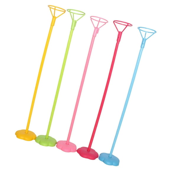 Masteelf 5pcs Table Balloon Stand Reusable Balloon Holder Balloon Stand Kit Balloon Support Holder Set (Red+Yellow+Blue+Green+Pink)