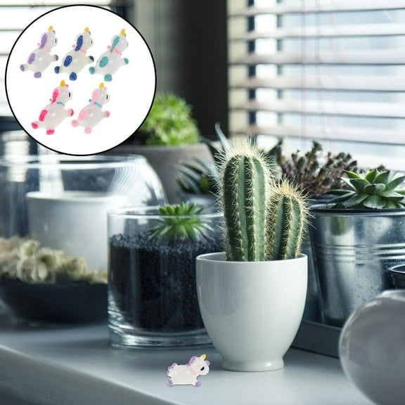 Masteelf 5pcs Unicorn Miniature Statues Cute Mini Toy for Micro Landscape Decoration Realistic Unicorn Figurines for Office Desk Bookshelf