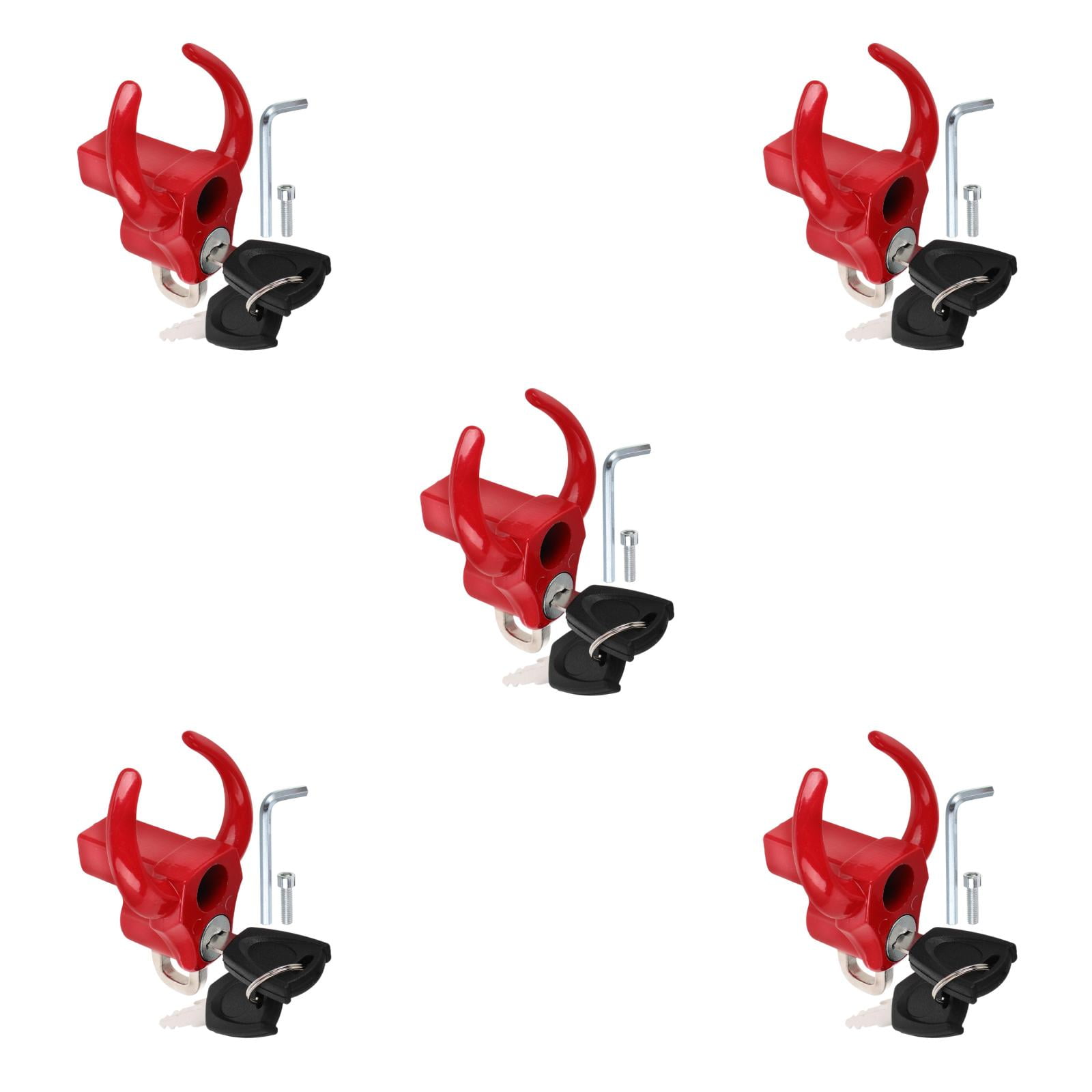 Masteelf 5pcs Universal Helmet Hook Holder Bike Handlebar Hook Motorcycle Helmet Lock Luggage Bag Hanger Claw Hook With Screw For Electric Scooter And Bicycle Red