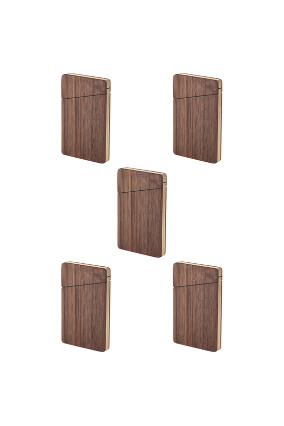 5pcs Wooden Card Holder Rectangular Magnetic Box Credit Card Storage Box Men Business Gift