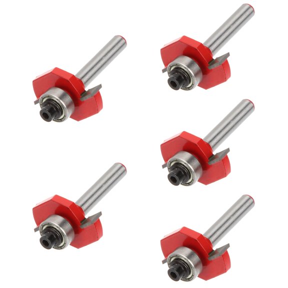 Masteelf 5pcs Woodworking Trimming Bit T Slot 6.35mm Cutter 1/4 Inch Bit Woodworking Tool