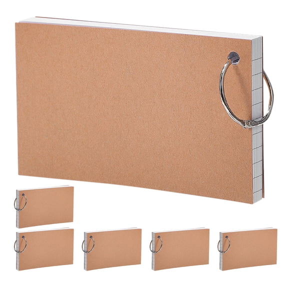Masteelf 6 Books Flash Card Notepad Note Card Notepad Notebook 12.70X7.60X1.00CM White