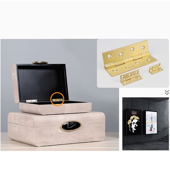 Masteelf Copper Door Hinges Set for Soundproof Doors with Stable Fixation and Golden Finish