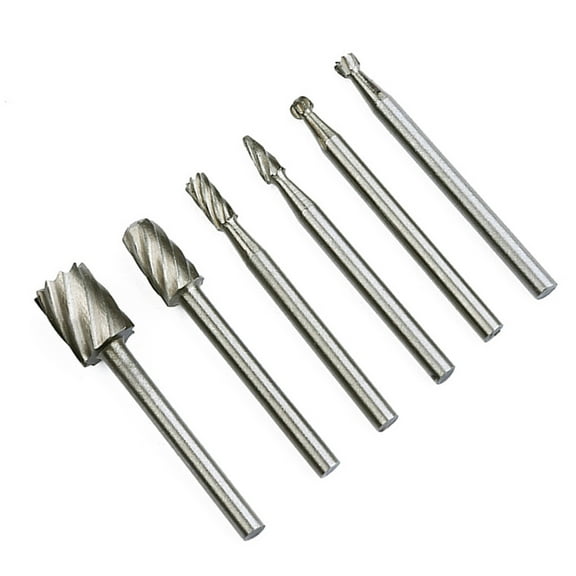 Masteelf 6 PCS Routing Router Bits Burr Rotary Tools Suit Woodworking Carving Engraving Drilling Rotary Tools
