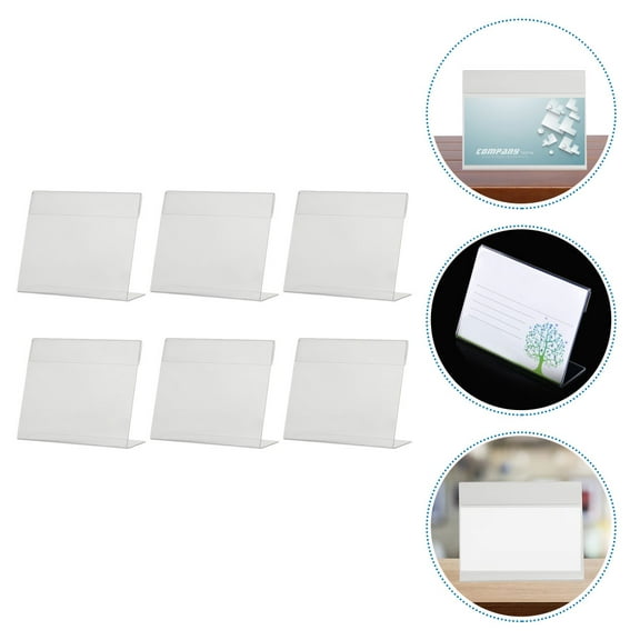 Masteelf 6 Pcs Acrylic Price Tag Flyer Display Stand Label Holder for Gondola Shelving