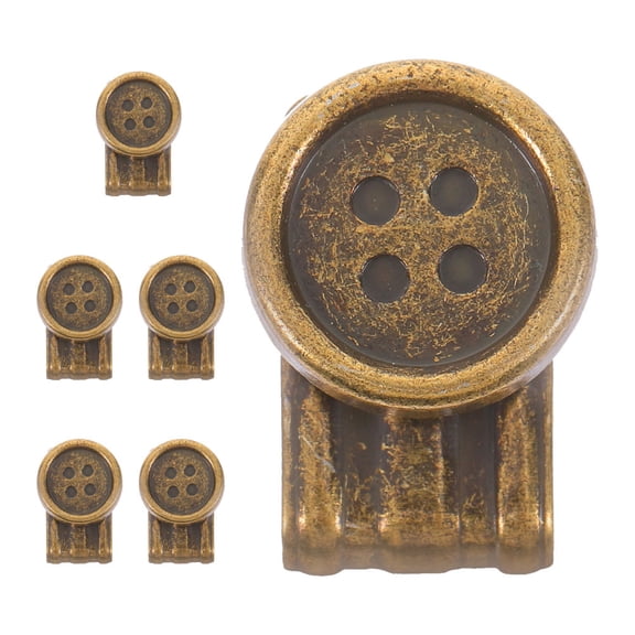 Masteelf 6 Pcs Adjustable Buttons Man 2.50X2.20X2.10CM Light Brown