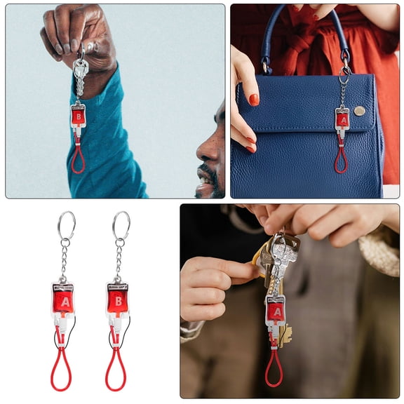 CTIRCHIU Red Multi Keychain Pendant Set, 6 Pieces Hanging Decor Accessories, 7.9 x 2.0 x 1.2 Inches