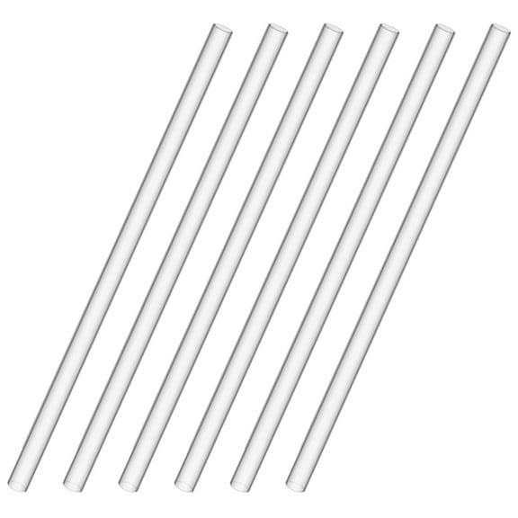 OFFIGAM Set of 6 Reusable Transparent Cylindrical Straws for Cold and Hot Beverages, Drink Accessories