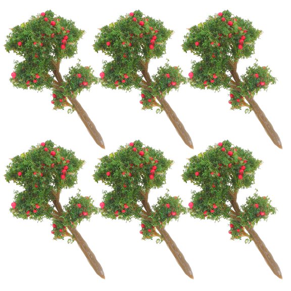 Masteelf 6 Pcs Fruit Tree Moss Micro Landscape 7.00X4.50X4.50CM Red