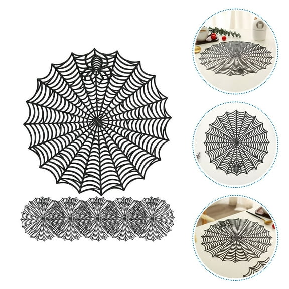 Masteelf 6 Pcs Halloween Decoration Spider Web Doily Table Mat
