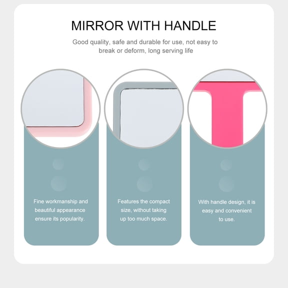 Masteelf 6 Pcs Hand Held Makeup Mirror with Handle Child Miss