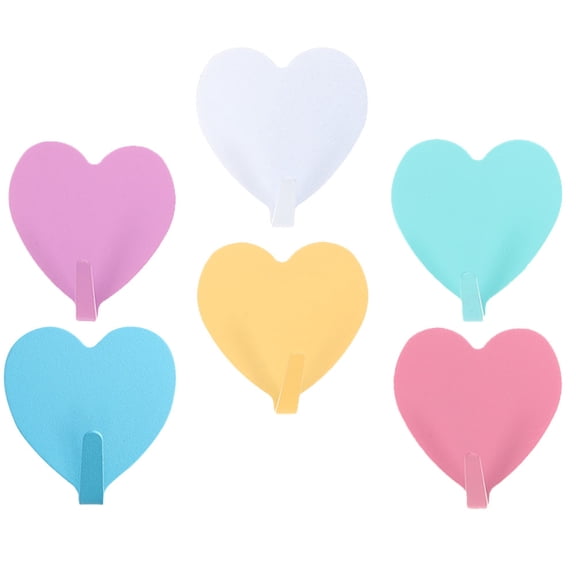 Masteelf 6 Pcs Hat Hooks Wall Hooks for Hanging Love Hook Washstand Hooks Office 4.5X4CM