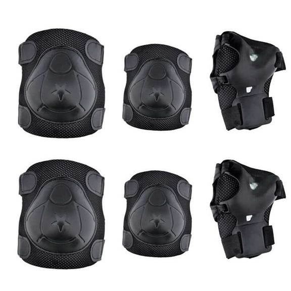 Masteelf  6 Pcs Helmet Skateboard Knee Pads for Kids Toddler Child Black