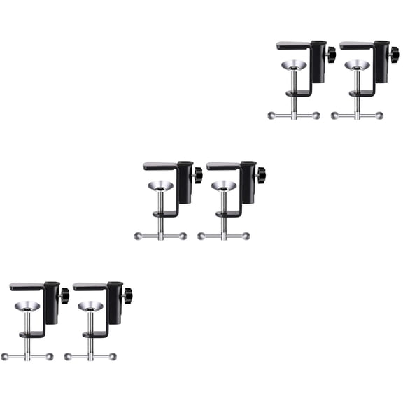 Masteelf 6-Pack L-Shaped Desk Mount Clamps, Table Retaining Clips for Secure Workspace Organization