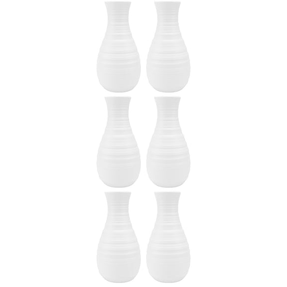 Masteelf 6 Pcs  Modern Nordic Home Vase Creative Simple Plastic Vase Simple Decor White