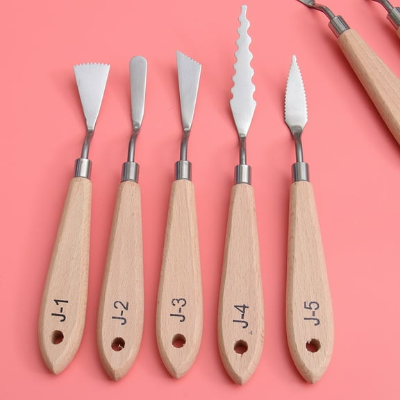 Masteelf 6 Pcs Palette Knives for Painting Scrapers Oil Painting Tools Student 1X1.6X19CM