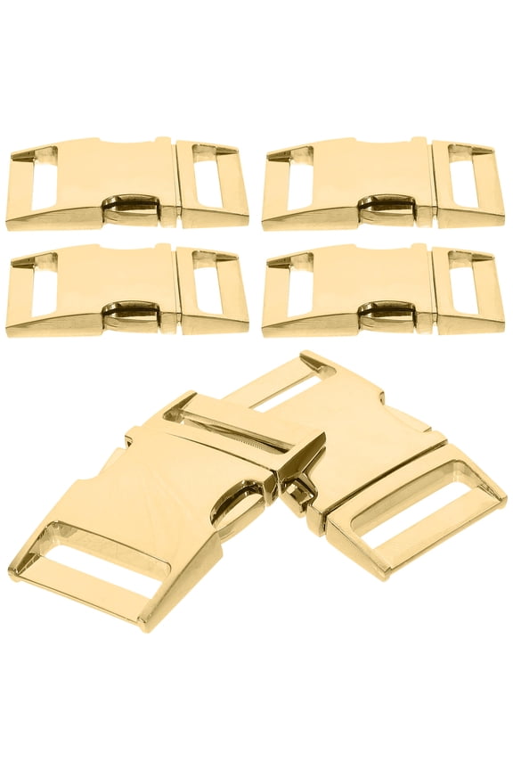 KALLORY 6-Pack Lightweight Golden Alloy Strap Buckles for Crafts, Bags, Belts, and Fashion Accessories