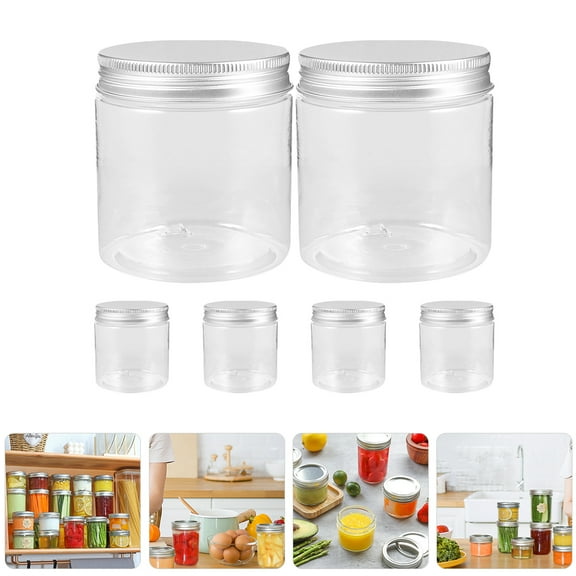 Masteelf 6 Pcs Sealing Jars Sugar Scrub Jam Storage Transparent
