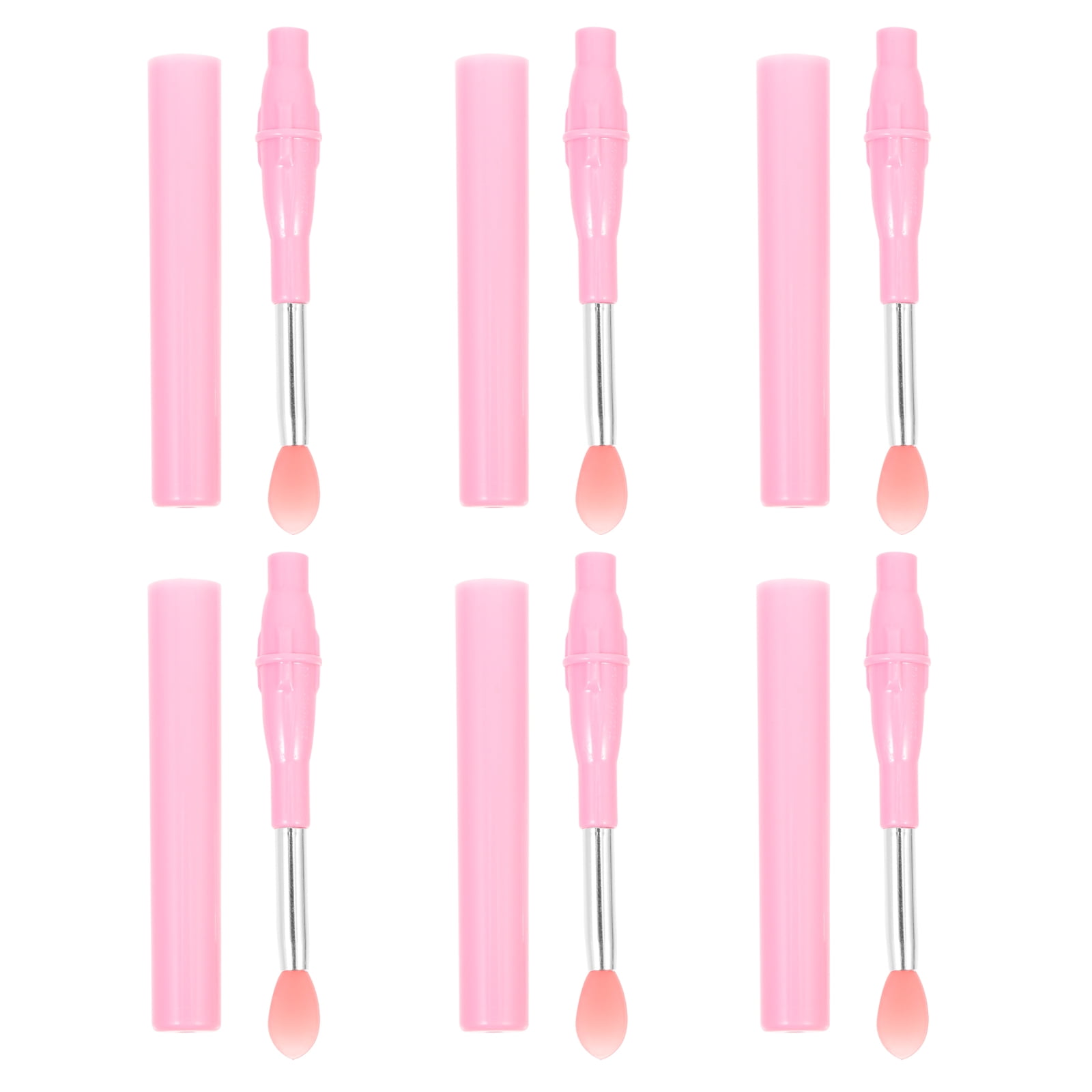 Masteelf 6 Pcs Sponge Tip Eyeshadow Silicone Lip Brush Travel Makeup Set