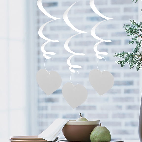 Masteelf 6 Pcs Wedding White Heart Pendant Occasion Decoration