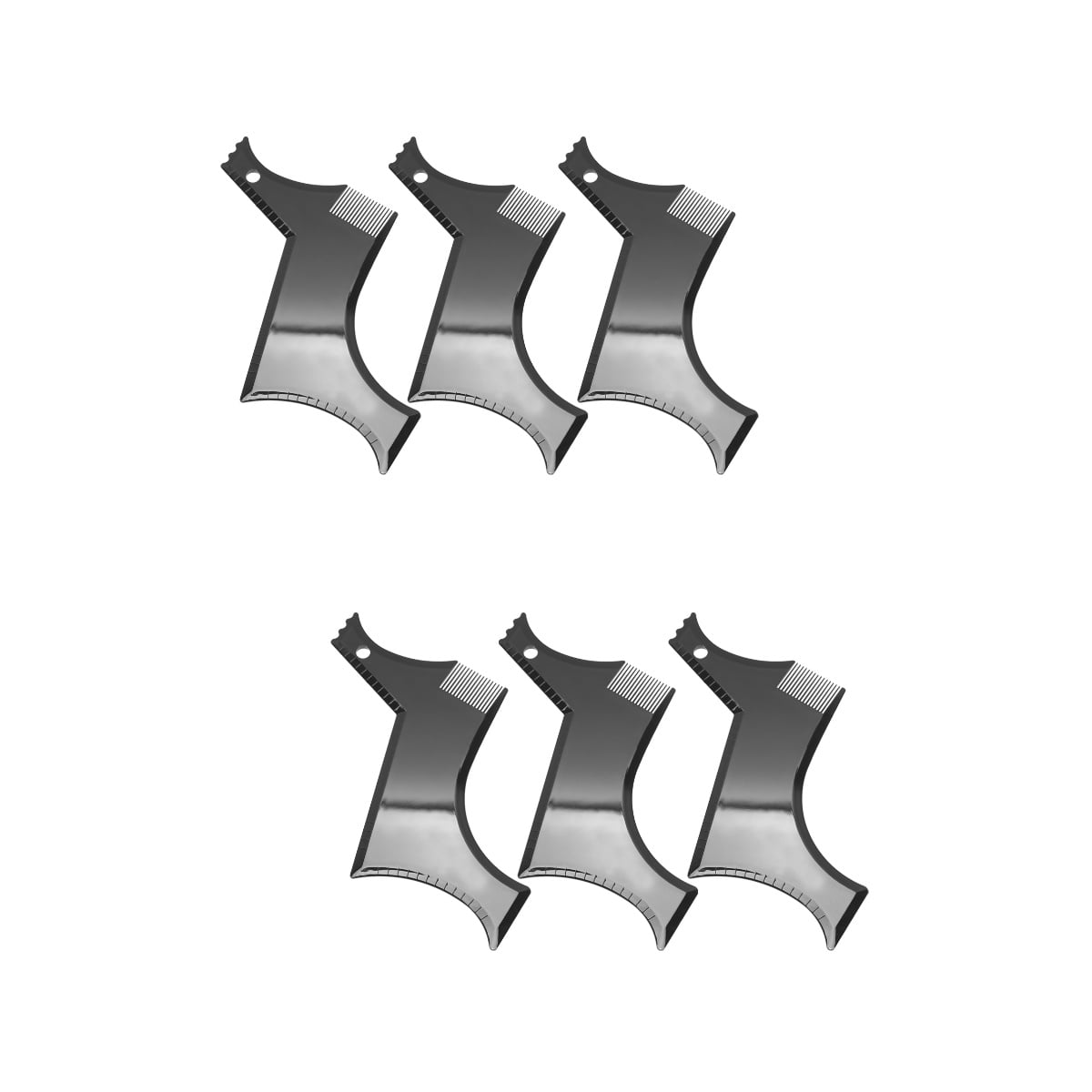 Masteelf 6 Pcs Whiskers Shaper Set Beard Molding Ruler Beard Cutting ...