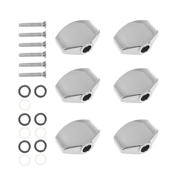 Masteelf  6 Sets Guitar Use Handles Acoustic Tuner Locking Tuners Silver