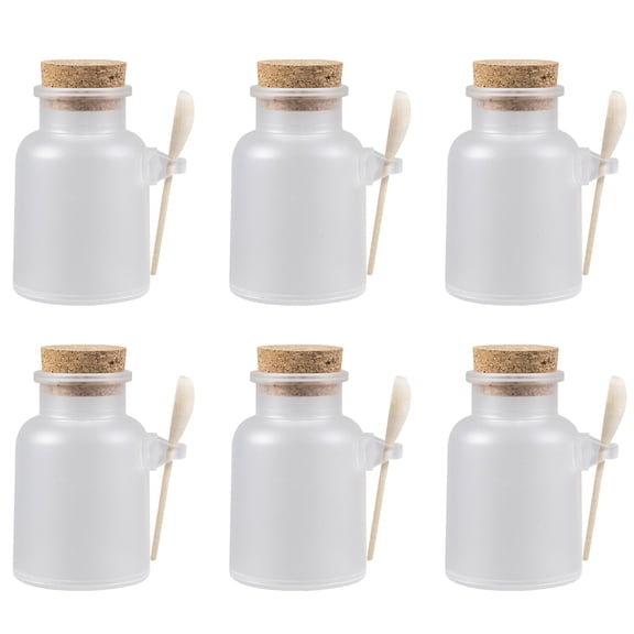 HONITANO Bath Salt Bottle White Refillable Cream Jar 6 Sets 3.65X2.08X2.08in