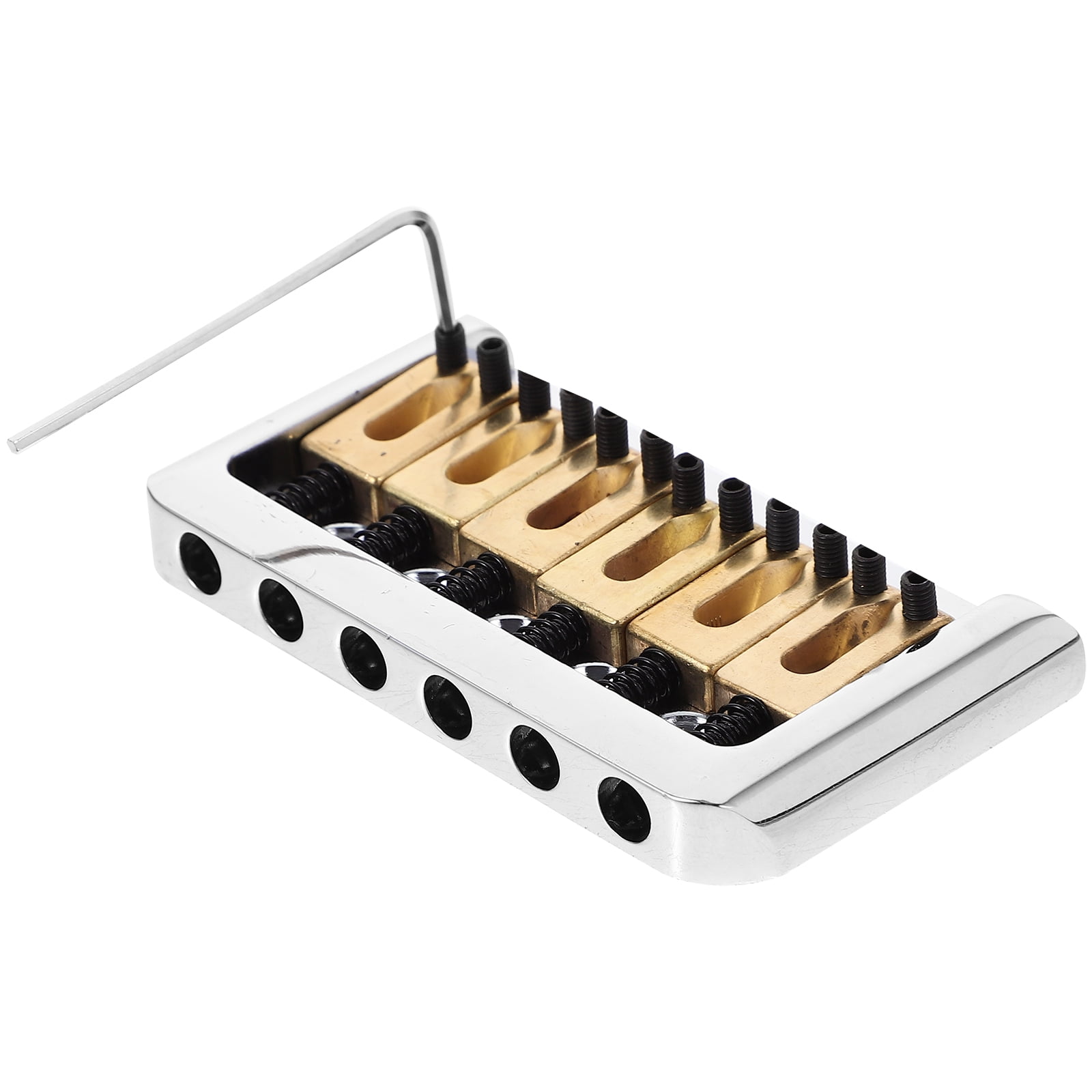 Masteelf 6 String Fixed Chrome Bridge Tailpiece Electric Guitar Parts ...