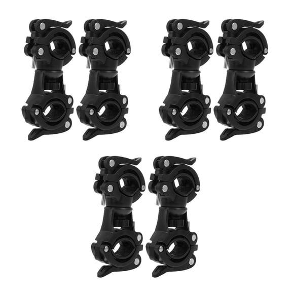 Masteelf 6-Pack Adjustable Bike Flashlight Mounts for Large Lights, Compatible Handlebar Holder for Mountain and Road Biking