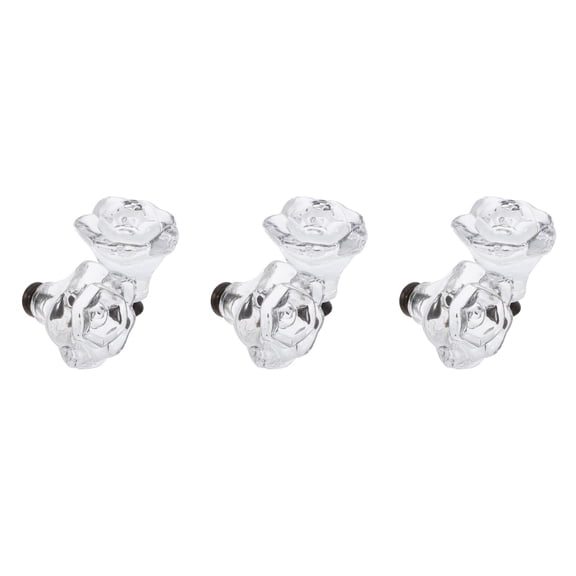 Masteelf 6 pcs Crystal Acrylic Rose Flower Drawer Knobs Vintage Dresser Pulls Wardrobe Door Pulls Decorative Furniture Handles Replacement Bathroom Kitchen Cabinet Hardware