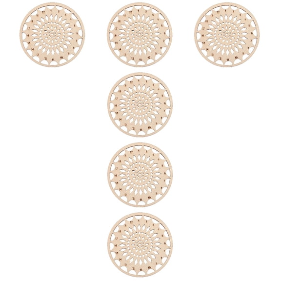Masteelf 6 pcs Hollow Cross Stitch Organizer Wooden Embroidery Floss Threader Storage Board