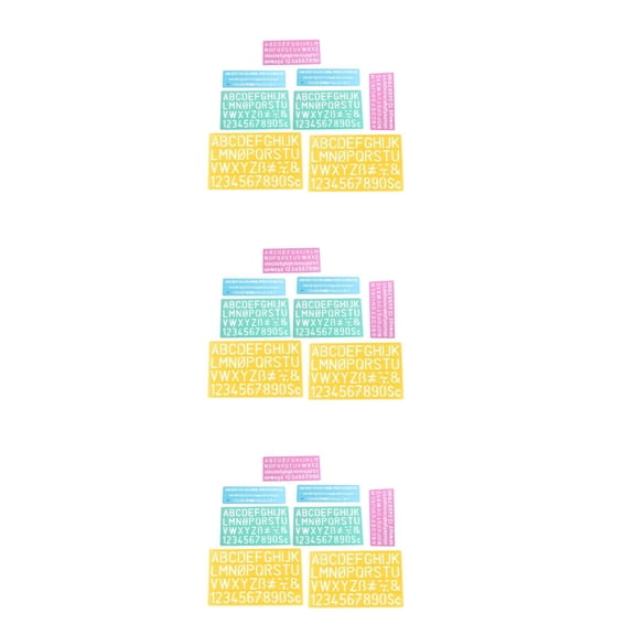 Masteelf 6-Piece Letter and Number Stencil Set Alphabet Templates for Crafting, Drawing, Painting, Scrapbooking, and Learning