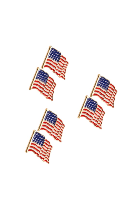 6 pcs Metal Flag of American Badge American Flag Pin Badges Flag Metal Patriotic Badge Alloy National Flag Lapel Pin Clothing Brooch Pin