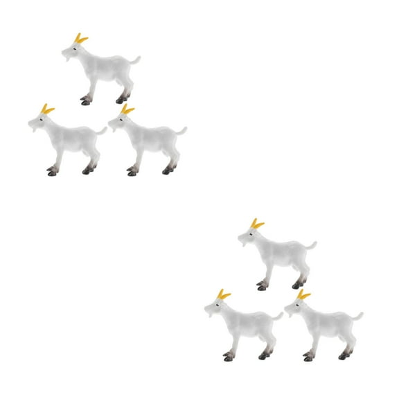 Masteelf 6 pcs Mini Goat Figurines 6pcs Plastic Realistic White Goat Animals Simulated Small Lambs Action Models Goat And Lamb Figurines Miniature Farm Animal Models For Diy Crafting