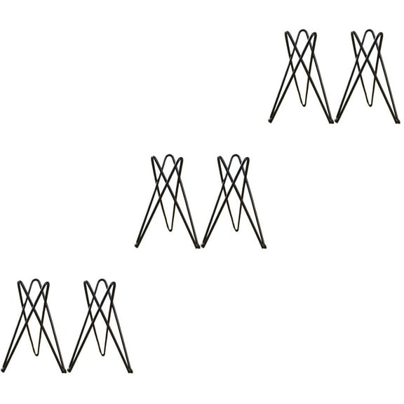 Masteelf 6 pcs Plant Tripot Tillandsia Tripod Stand Iron Tripod for Home Gardening (Black)