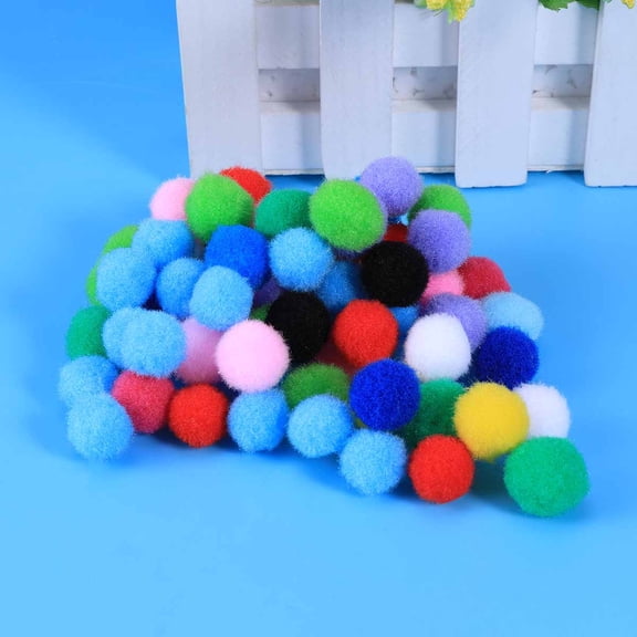 Masteelf 60 Pcs Fluffy Keychain Pom Plush DIY Balls Colorful