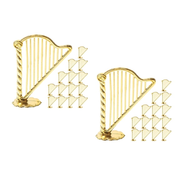 Masteelf 60 pcs Mini Harp Instrument Model Miniature Harp Ornaments Small Harp Instrument Christmas Tree Hanging Decor Mini Musical Instrument Ornaments For Holiday Decorations