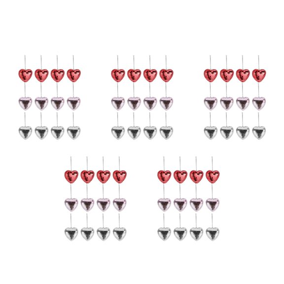 Masteelf 60 pcs Reflective Heart Disco Balls Small Love Mirror Ball Hanging Decorations Christmas Tree Ball Pendants for Wedding, and Valentine's Day