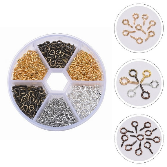 HEATSHAKING Picture Frame Eyelet Screws Clasp Hook 600pcs 0.1x0.4x0.8in
