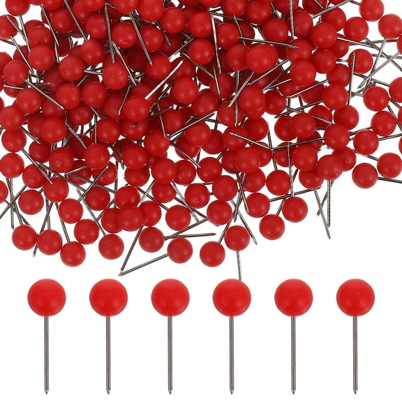 Masteelf 600pcs Red Plastic Map Push Pins Round Head Map Tacks Thumb Steel Point For Home Office Cork Boards And Bulletin Board