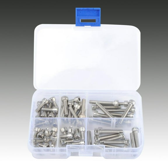 Masteelf 60PCS Stainless Steel Screws and Nuts M8 M20 M25 Socket Head Screws Assortment Set Kit with Storage Box