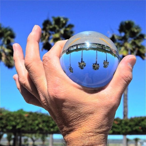 Masteelf 60mm Crystal Ball Photography Prop Meditation Ball Juggling Glass Sphere Display Desktop Decoration