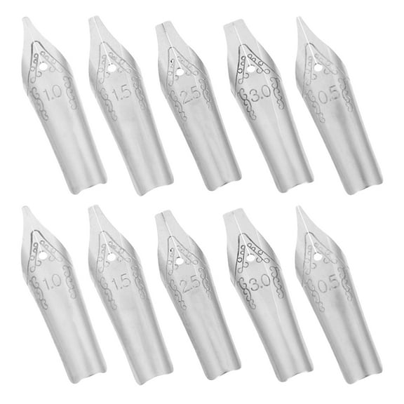 Masteelf 60pcs Pen Nibs Universal Fountain Pen Nibs Stainless Pen Nibs Replacement Nibs Fountain Pen Tips Fountain Pen Nibs Replacement Pen Nibs Calligraphy Nibs for Writing Painting Signing