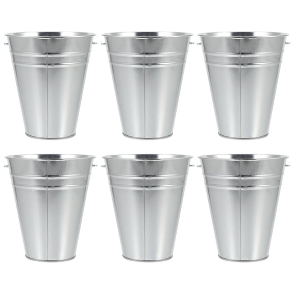 IDEANATEGRATE Freezer Ice Bucket Silver Portable Holding Ice 6Pcs 5.1X4.5X4.5in